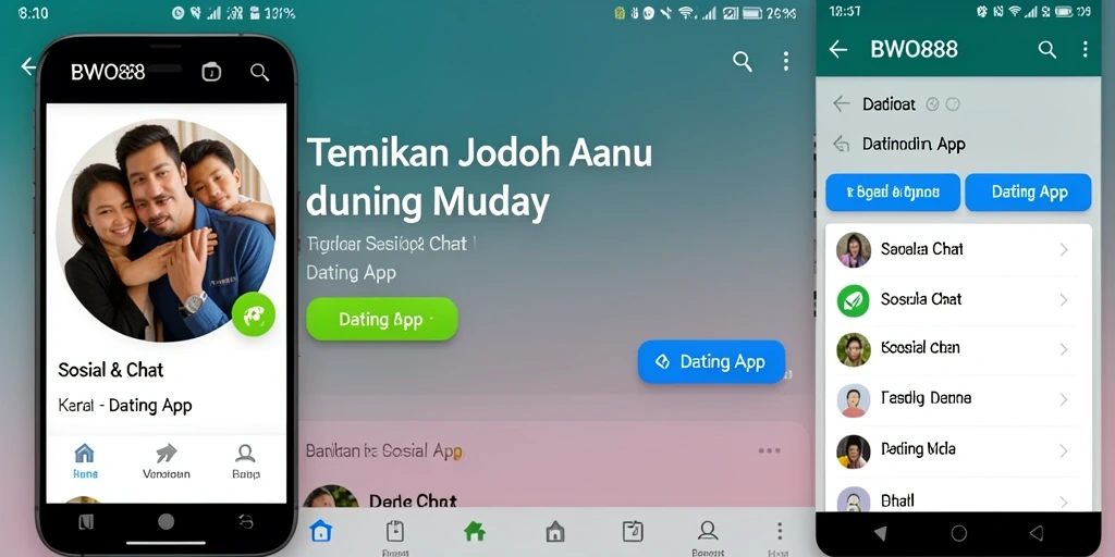 Antarmuka BWO888 yang intuitif dan menarik untuk pengguna Dating App.
