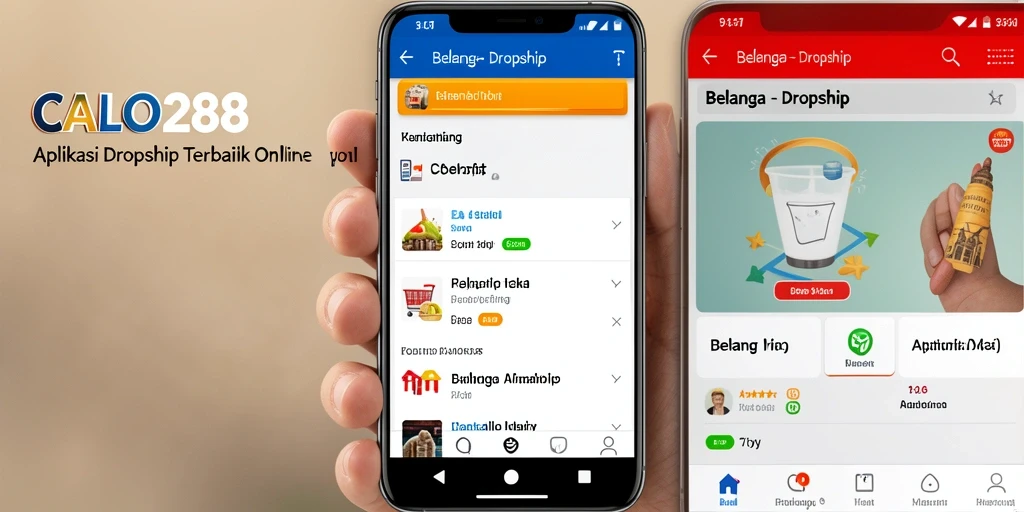 Antarmuka aplikasi dropship yang mudah digunakan dan efisien.