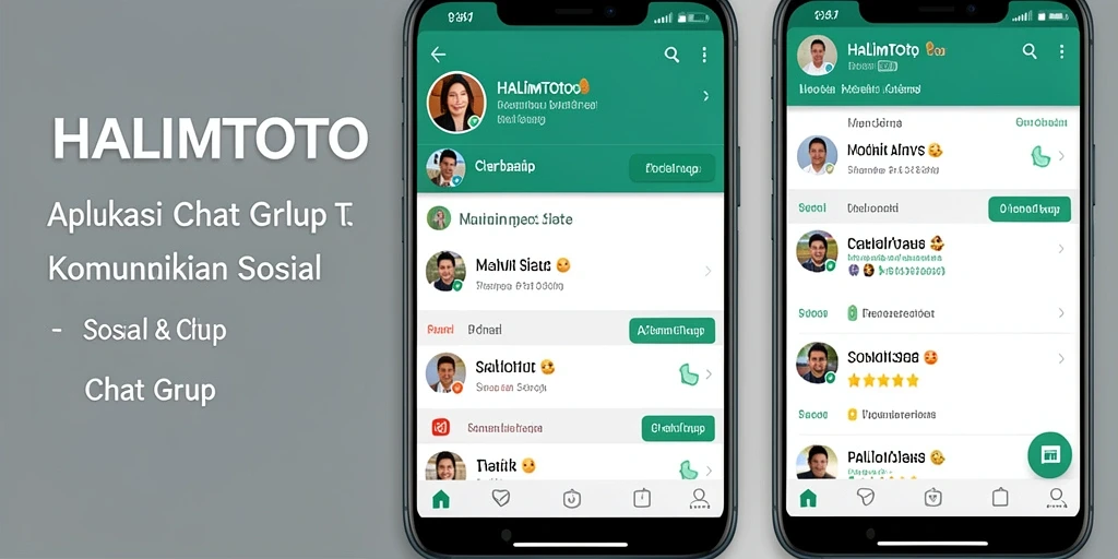 Tampilan antarmuka HALIMTOTO yang user-friendly untuk chat grup.