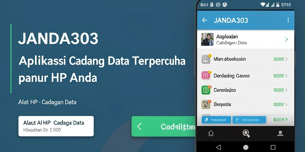 Antarmuka aplikasi JANDA303 untuk cadangan data yang sederhana dan efektif.