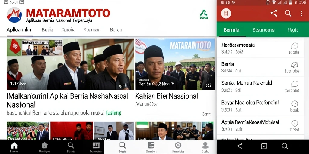Screenshot aplikasi MATARAMTOTO menunjukkan antarmuka Berita Nasional.