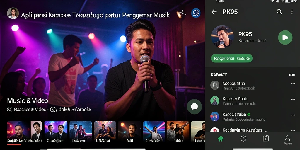 Antarmuka aplikasi PK95 yang intuitif dan menarik untuk Karaoke.