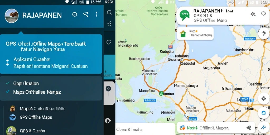 Antarmuka pengguna RAJAPANEN dengan fitur GPS Offline Maps yang inovatif.