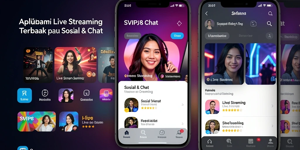 Tampilan antarmuka SVIP8 yang intuitif dan menarik pada saat Live Streaming.