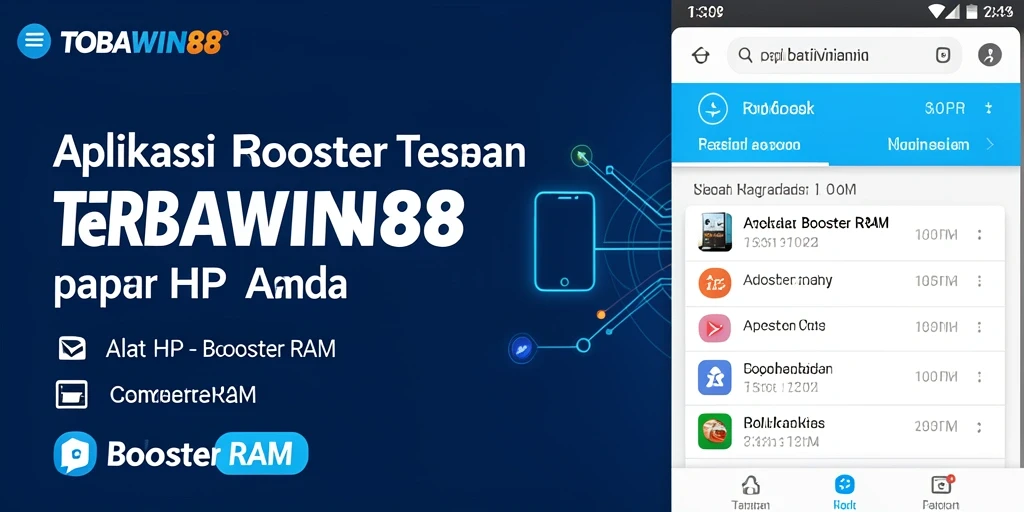 Tampilan antarmuka TOBAWIN88 yang bersih dan fungsional untuk Booster RAM.