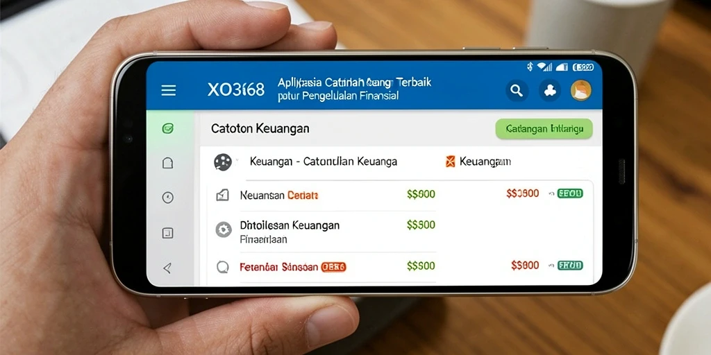 Antarmuka utama XO368 yang sederhana dan fungsional untuk Catatan Keuangan.